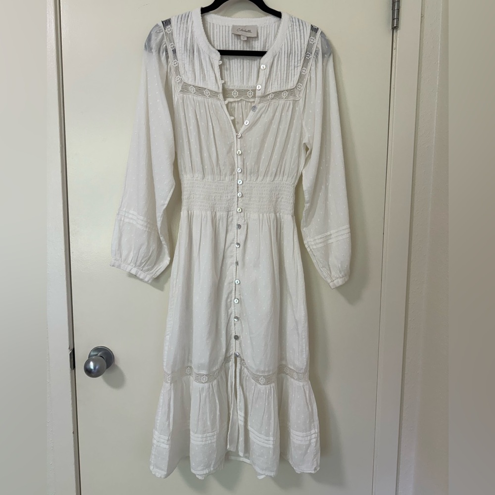 Cleobella white cotton midi dress